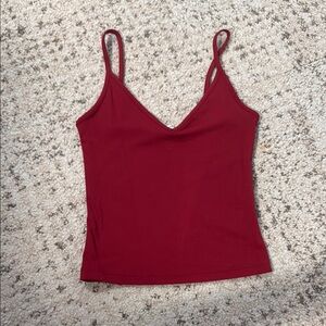 Garage Red V Neck Smooth Cami Tank Top